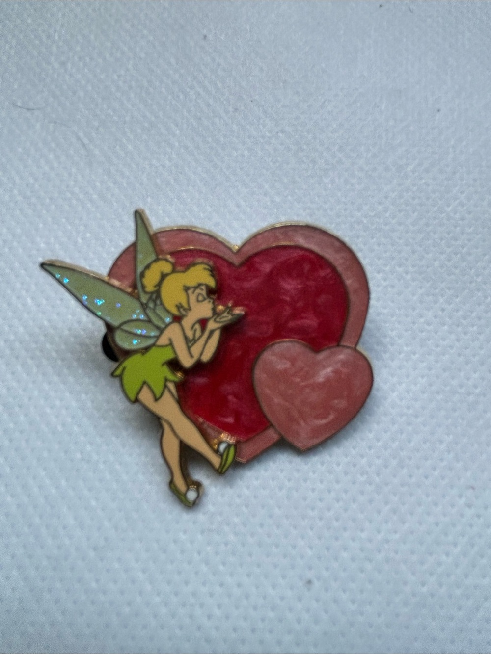 Tinker Bell Heart Enamel Pin - Pink, Red, Green